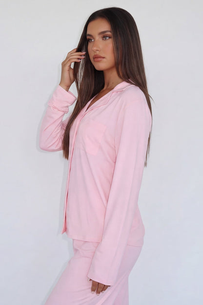 Vrouwelijke Pyjamaset Elegante Relaxte Pasvorm