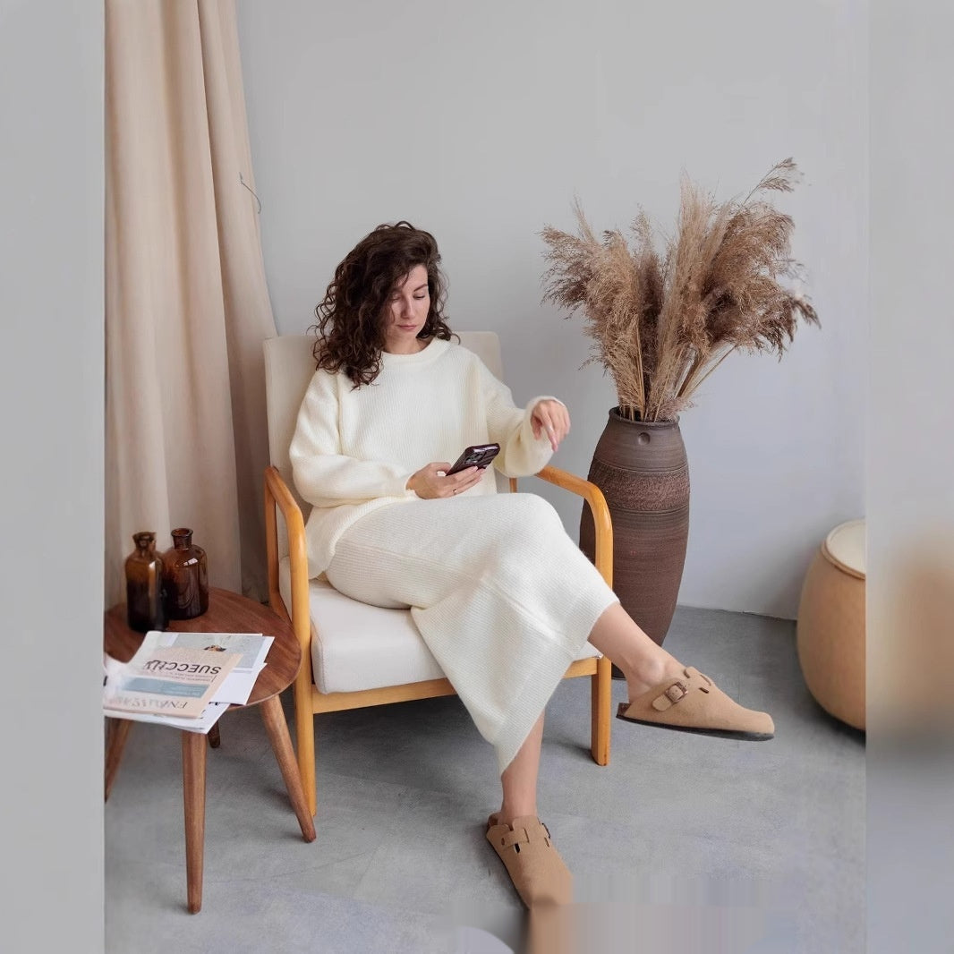 Dames Trui en Rok Set Warme Gebreide Tweedelig Outfit