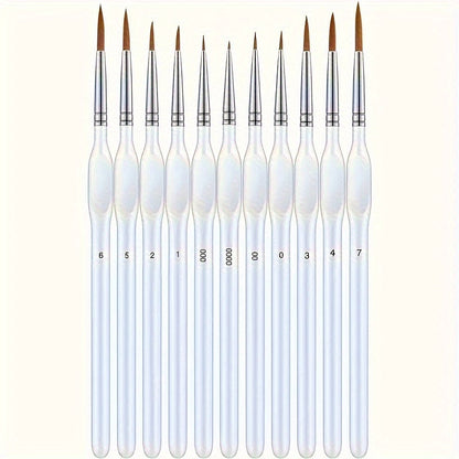 Precisie Detailkwast Set Synthetisch Haar Hout 19,5 cm Schilderen Miniatuur Modelbouw Fijn Penseel Acryl Olie Aquarel