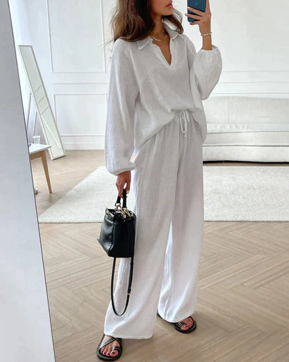 Venus Jurk - Elegante Tweedelige V-Hals Jurk Set - StudioMarella