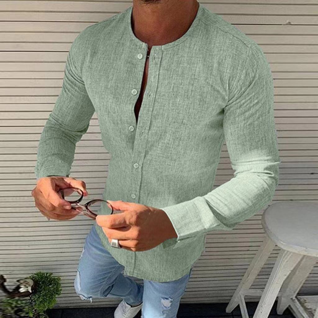 Heren Overhemd Lange Mouw Katoen Casual Kleding