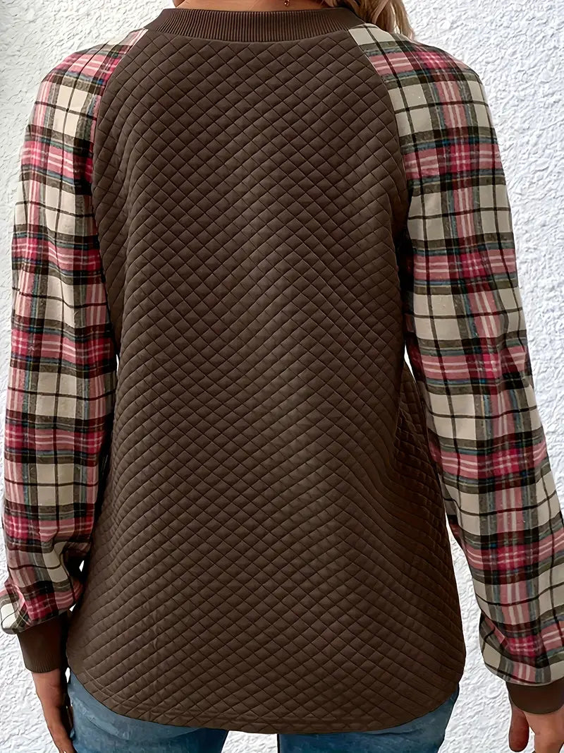 Dames Trui Lange Mouwen Geruit Warme Wintertrui - StudioMarella