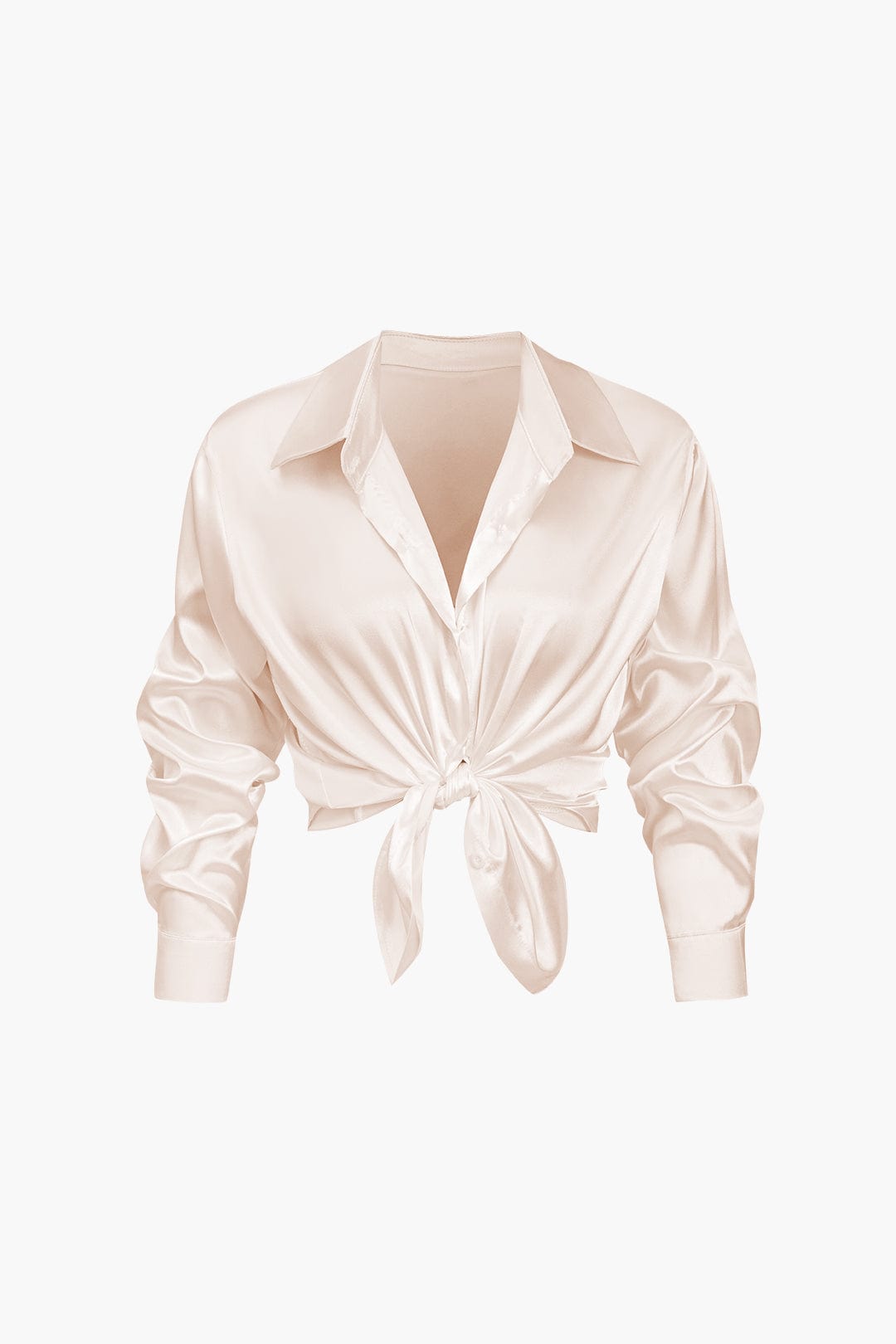 Vrouwelijke Blouse van Satijn Lang Mouw Elegant Model