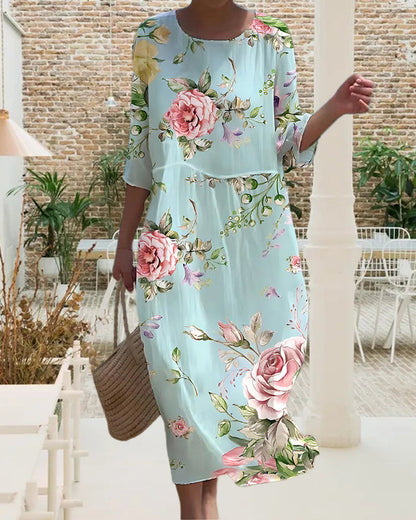 Elegante Bloemenjurk Vrouwelijk Zomerjurk