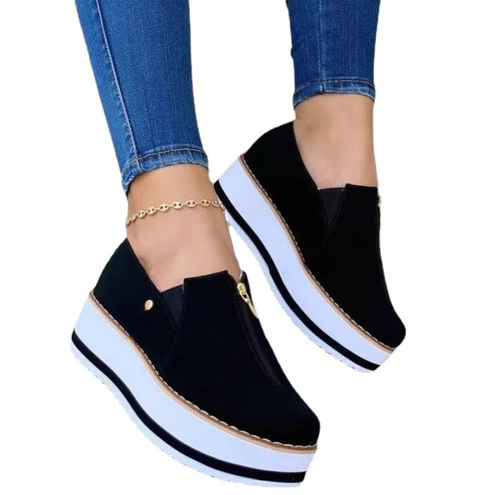 Dames Instappers Plateauzool met Rits Comfortabele Trendy Schoenen