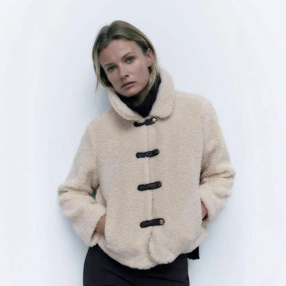 Dames Teddyjas Kort Zacht Elegante Jas
