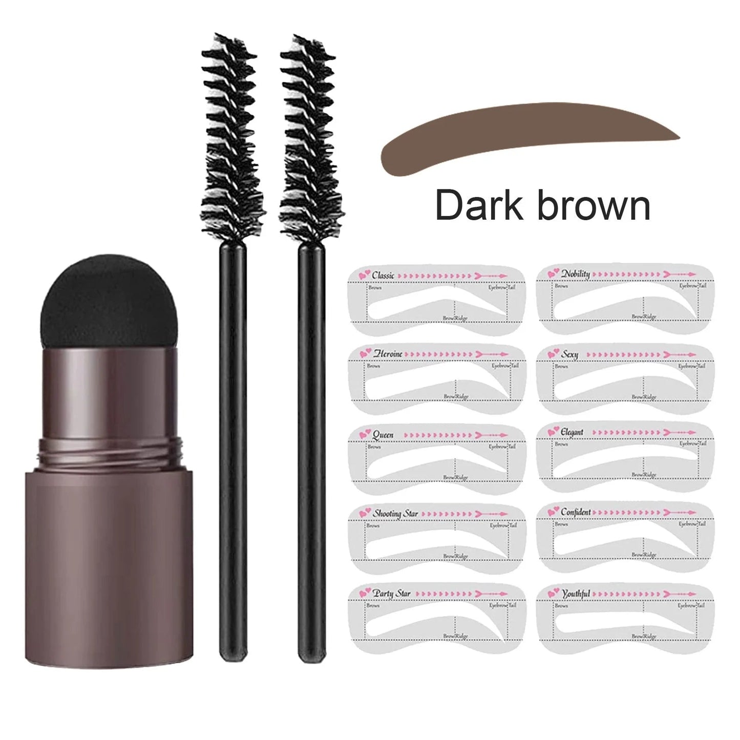 Wenkbrauw Stempel Styling Set voor Perfecte Brows met Sjablonen Poeder Natuurlijke Look Dagelijks Gebruik