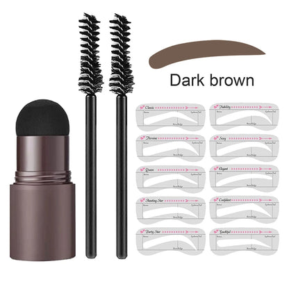 Wenkbrauw Stempel Styling Set voor Perfecte Brows met Sjablonen Poeder Natuurlijke Look Dagelijks Gebruik