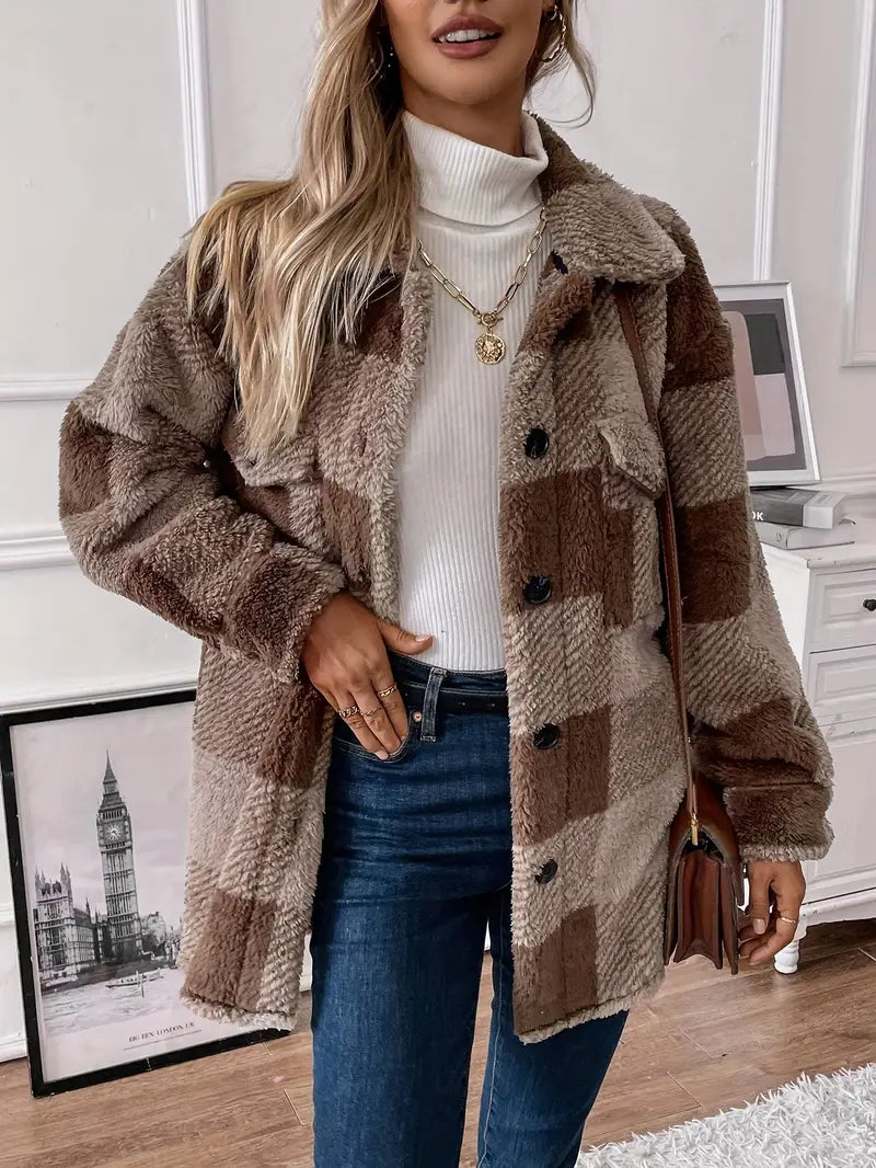 Zachte Ruitjes Jas Met Knoopsluiting - StudioMarella