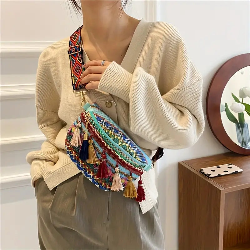 Boho Schoudertas Etnisch Leer Retro Stijl