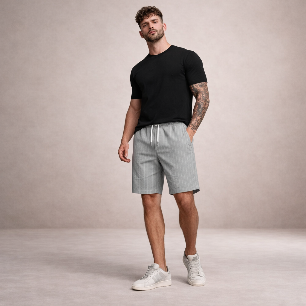 Korte Herenbroek Linnen Ademend Zomerbroek Casual Fit