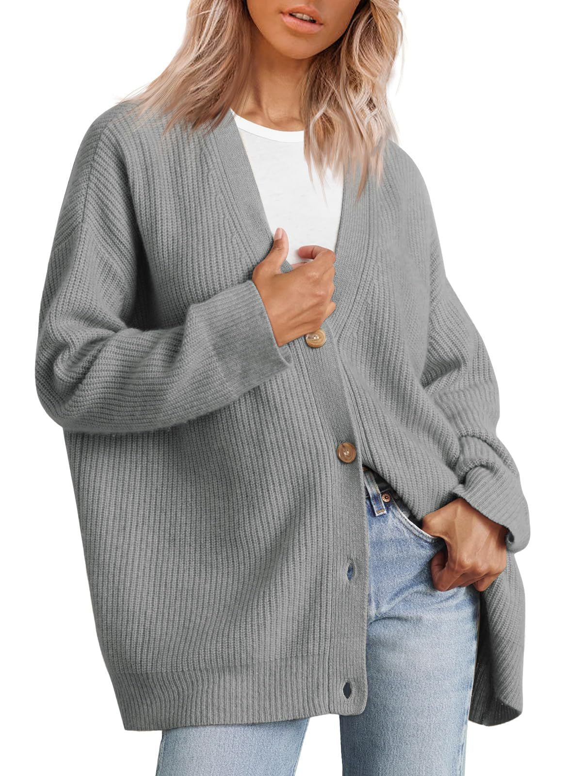 Dames Vest Gebreid Zacht met Knopen Elegante Look