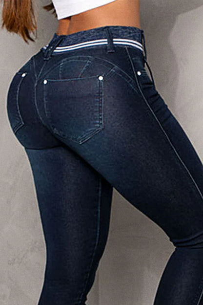 Dames Broek Met Trekkoord en Dubbele Knoopsluiting