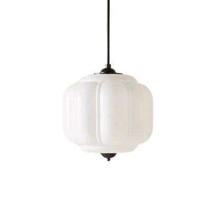 Vintage Melkglas Hanglamp met Messing Armatuur – Klassiek Retro Design voor Eetkamer, Hal & Leeshoek
