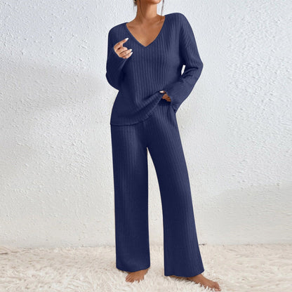 Dames 2-Delige Set Geribde Soft Stretch Broek