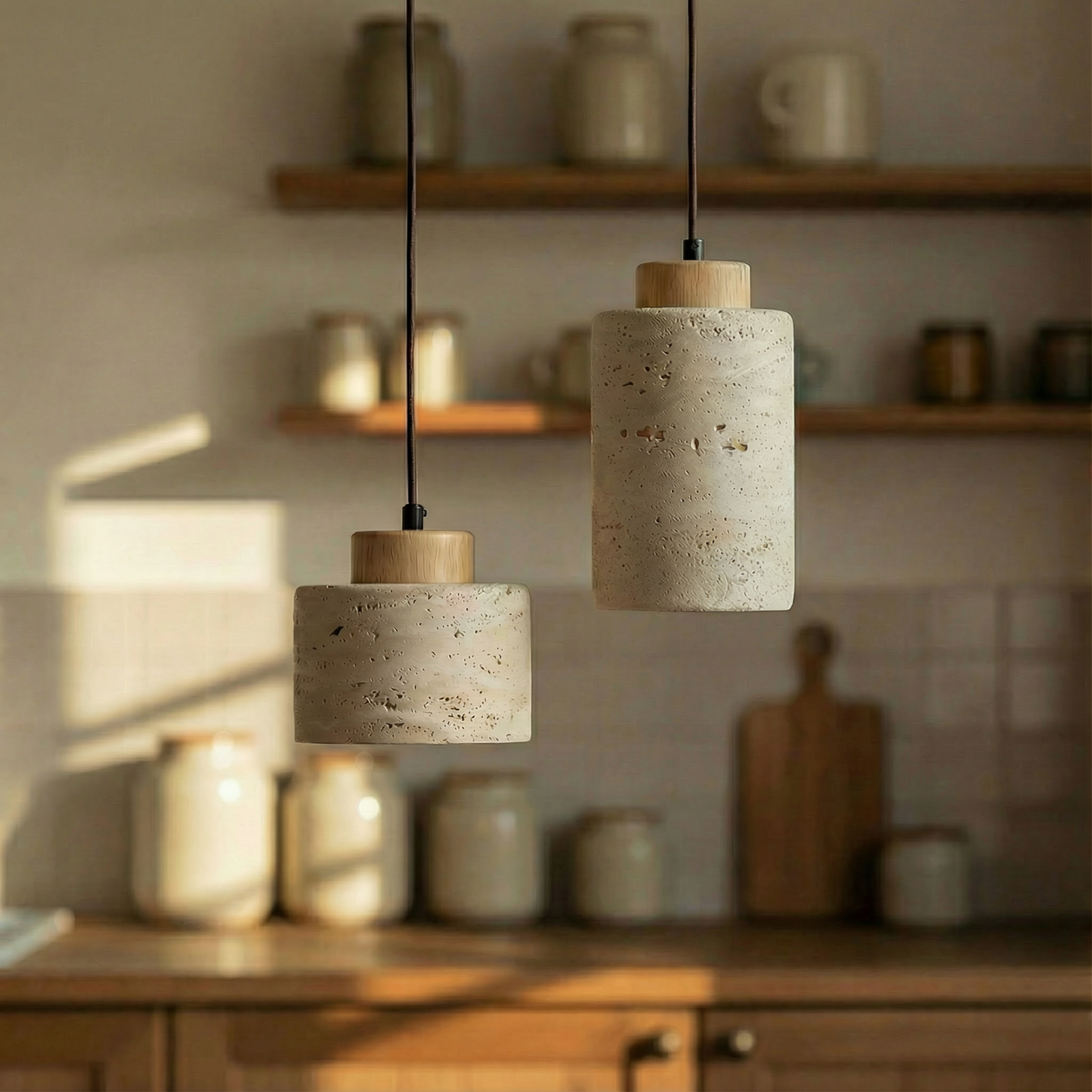 Vidar – Moderne Stenen Hanglamp met Natuurlijke Textuur