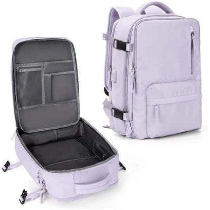 Waterdichte Dames Reistas 35L Multifunctionele Wandelrugzak met USB-Poort en Anti-Diefstal