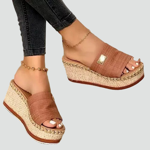 Dames Slippers Orthopedisch Gevlochten Zool Comfy Hak