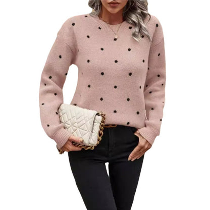 Dames Trui met Polkadots Gebreid Stijlvol Design