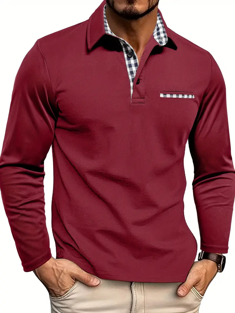 Heren Polo Shirt Lange Mouwen Elegante Stijl - StudioMarella