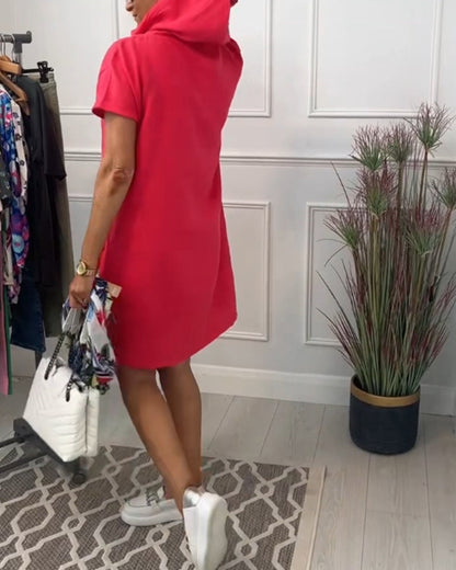 Vrouwelijke Zomerjurk Korte Mouwen Casual Model