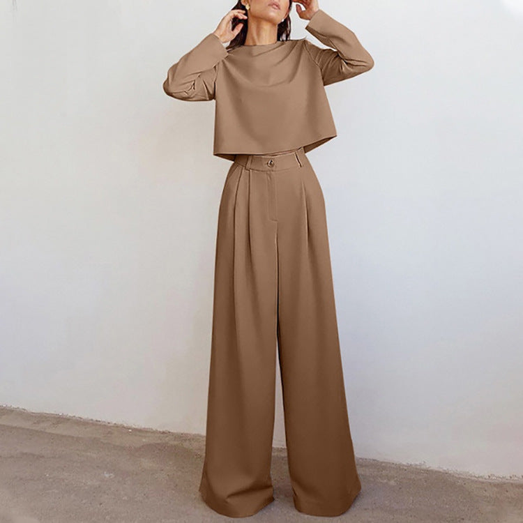 Dames Co-ord Set Lange Mouw Top en Wijde Broek - StudioMarella