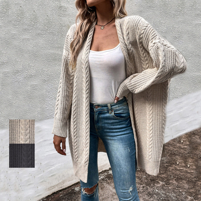 Dames Oversized Vest Gebreid met Kabelpatroon