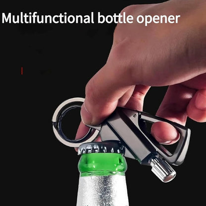 Permanente lucifer sleutelhanger met flesopener – 3-in-1 survival aansteker voor outdoor gebruik