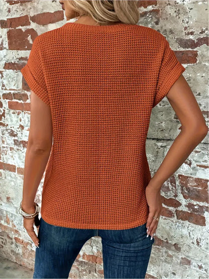 Vrouwelijke Zomerblouse Korte Mouw