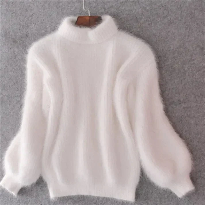 Zachte Angora Trui Gebeitst Vintage Look