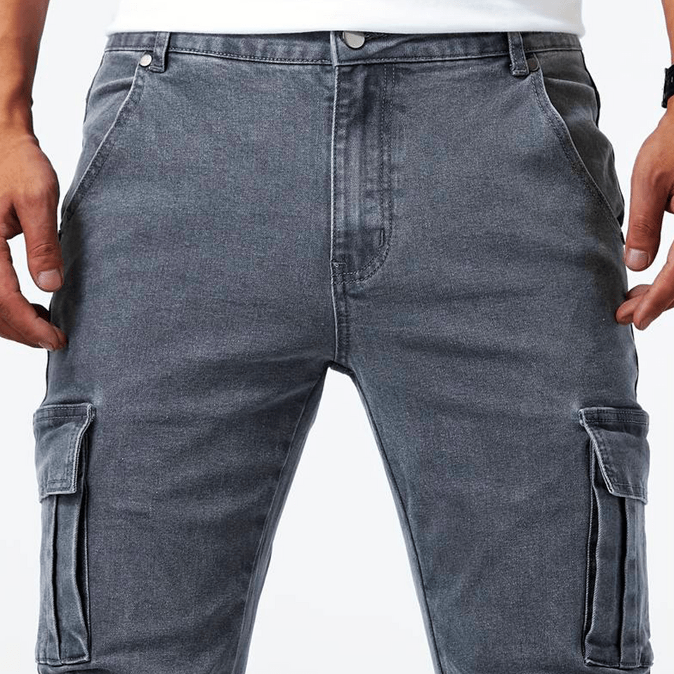 Jeans Cargo Broek in Donkerblauw Denim