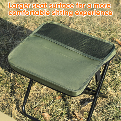 Opvouwbare Campingkruk met Rugsteun en Draagtas – Draagbaar Outdoor Zitmeubel voor Vissen, Wandelen en Picknick