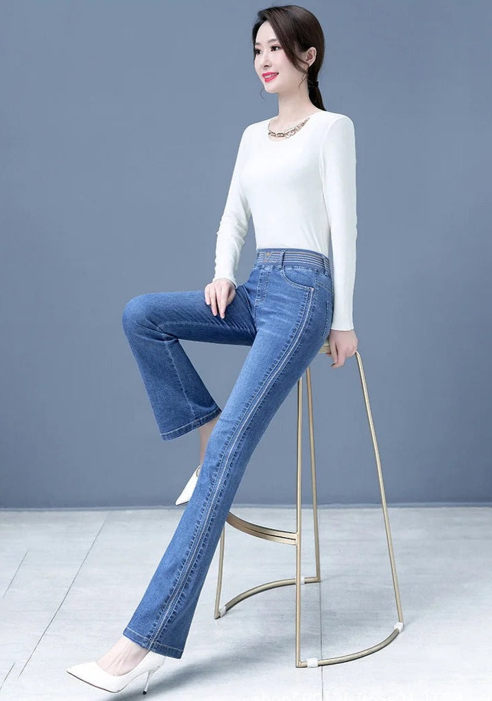 Hoge Taille Jeans voor Dames Slanke Fit