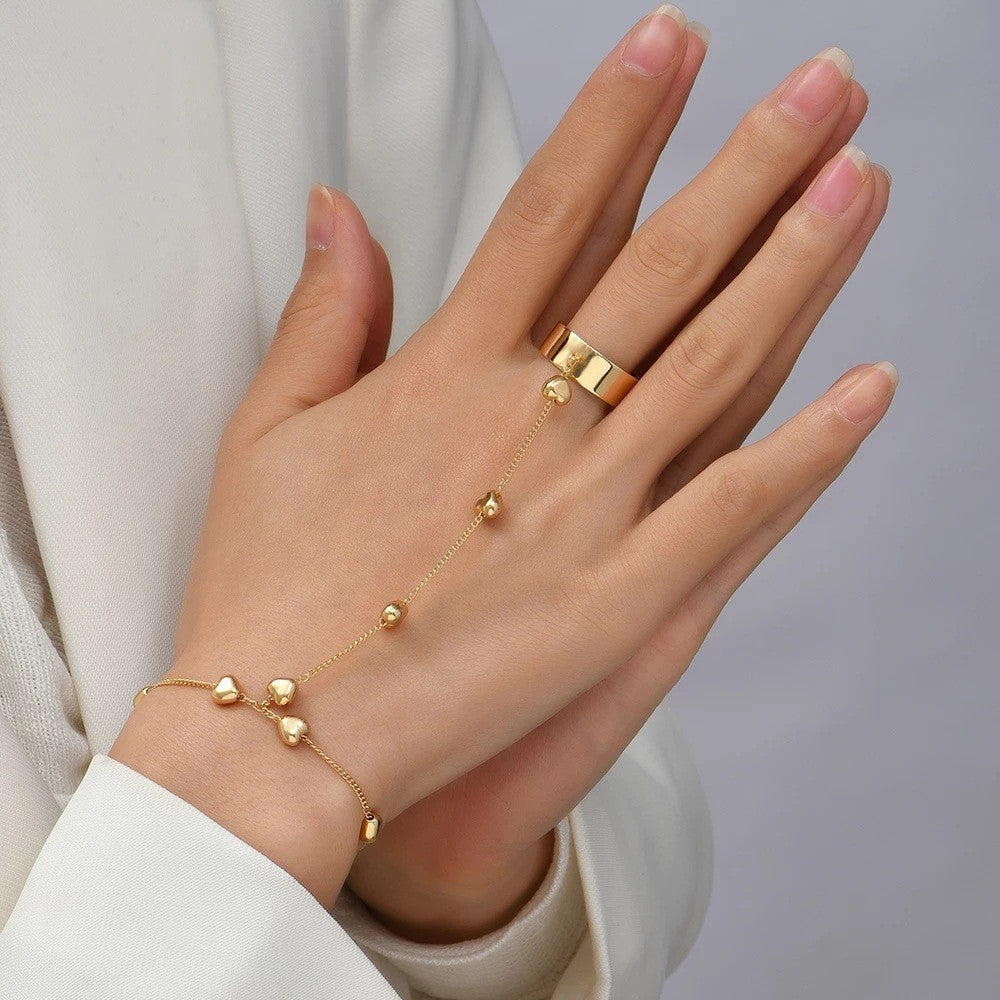 Dames Armband met Schakelketting en Zilveren Ring Sieraad