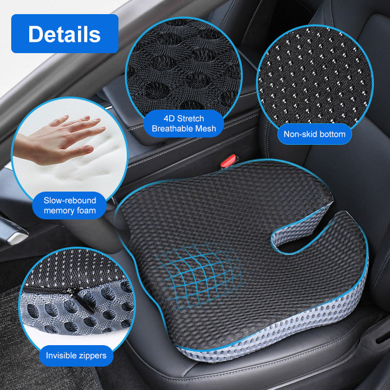 Ergonomisch Driehoekig Autozitzitkussen – Memory Foam met Ademend Mesh voor Comfort & Houding