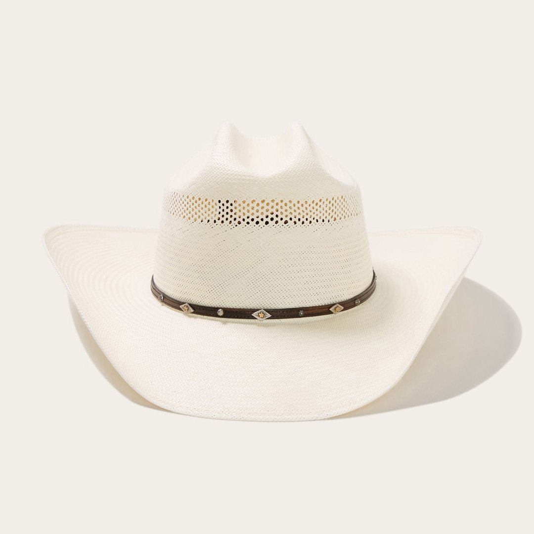 Cowboyhoed van Stro met Lederen Band en Metallic Accenten – Verstelbaar 58-60 cm