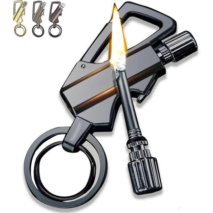 Permanente lucifer sleutelhanger met flesopener – 3-in-1 survival aansteker voor outdoor gebruik