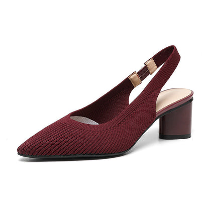 Vrouwelijke Slingback Pumps met Puntige Neus en Blokhak