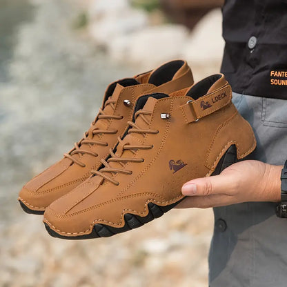 Waterdichte Heren Laarsschoenen met Hoge Schacht en Elastische Sluiting Kunstleer Robuust Straatmode
