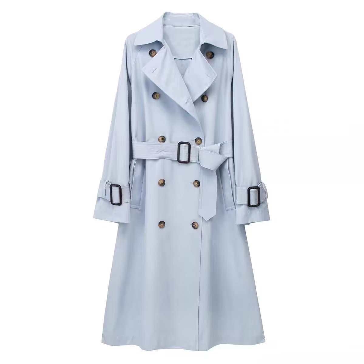 Dames Trenchcoat Lange Voorjaarsjas met Ceintuur Trendy Look
