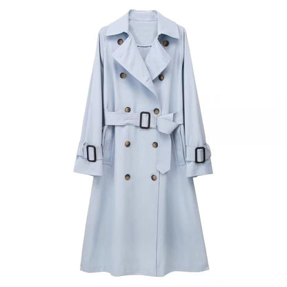 Dames Trenchcoat Lange Voorjaarsjas met Ceintuur Trendy Look