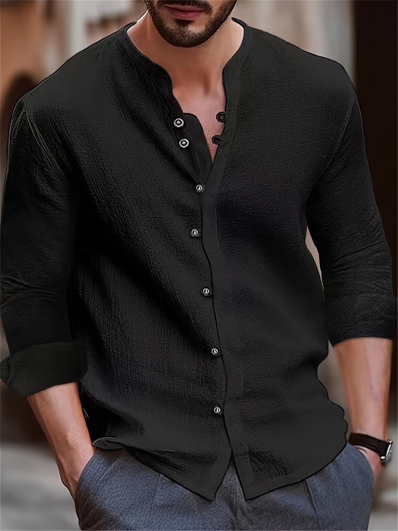 Linnen Heren Shirt Casual Zomer Comfortabel