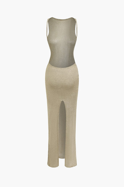 Maxi Jurk Elegante V-Neck Zonder Rug