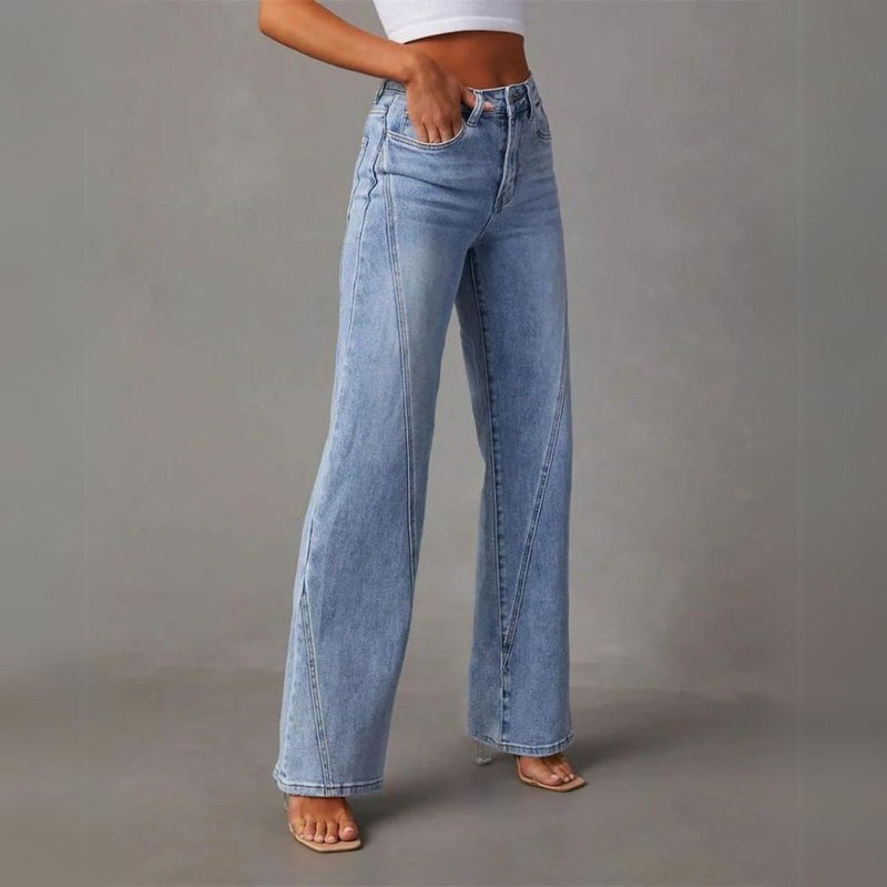 Hoge Taille Wijde Jeans Dames Comfortabele Pijpen
