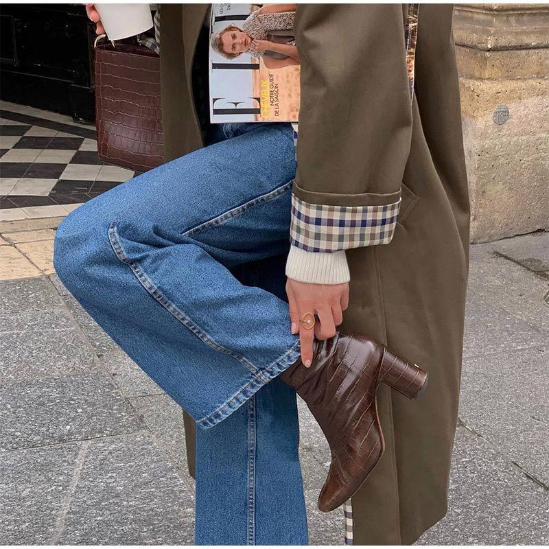 Dames Trenchcoat Khaki Groen Lange Jas