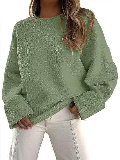 Dames Trui Zacht Oversized Ronde Hals