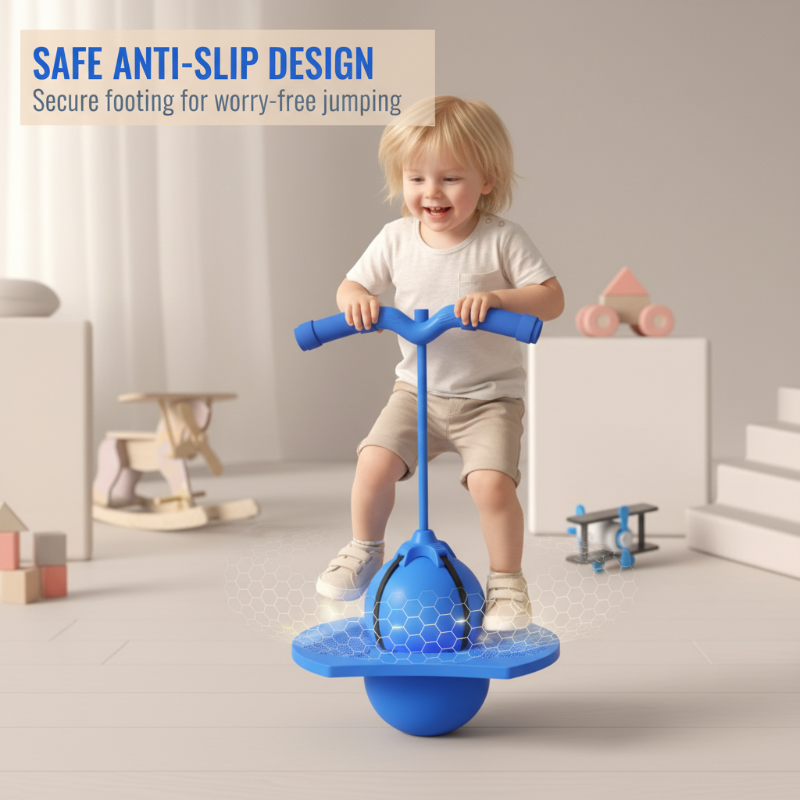 Balansbal met Handvatten voor Kinderen en Volwassenen - Springbal met Antislip Platform voor Coördinatieoefeningen en Evenwichtstraining
