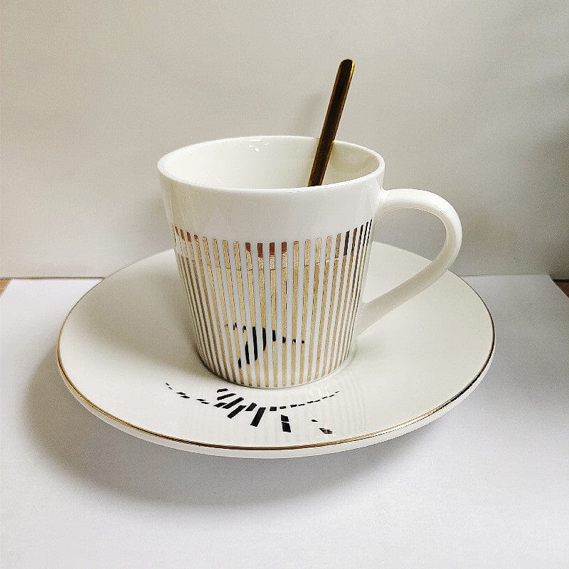 Koffiekop Met Spiegel Reflectie Schotel Keramiek Design Set