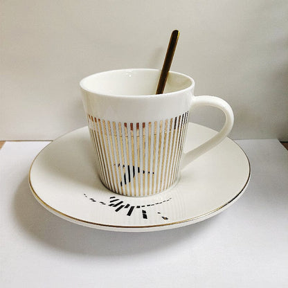 Koffiekop Met Spiegel Reflectie Schotel Keramiek Design Set