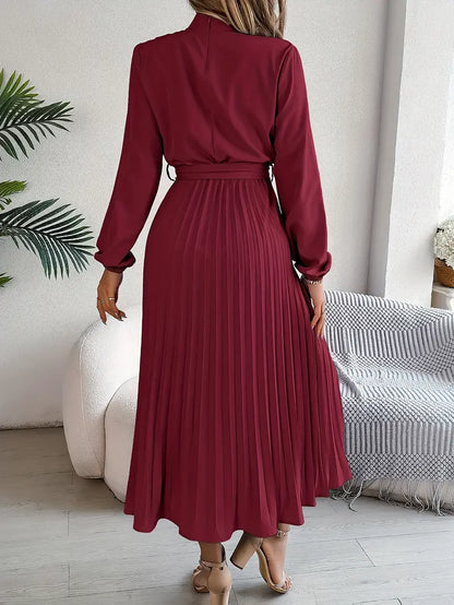 Midi Jurk Elegante Ceintuur Jurk voor Vrouw